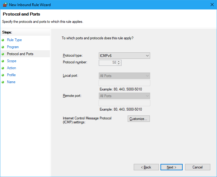 Protocol and Ports - ICMPv6