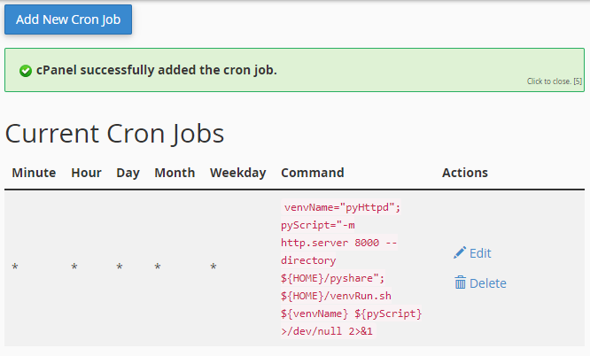 cPanel - Adding and Viewing Current Cron Jobs